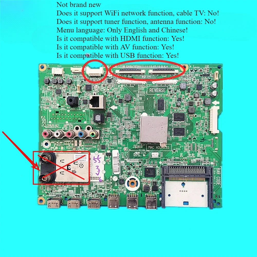 Original Motherboard EAX64797004(1.1) EAX64797003(1.2) for LG TV 47LA662V 47LA662V-ZC 55LA6800 42LA667V 42LA667V-ZB Main Board