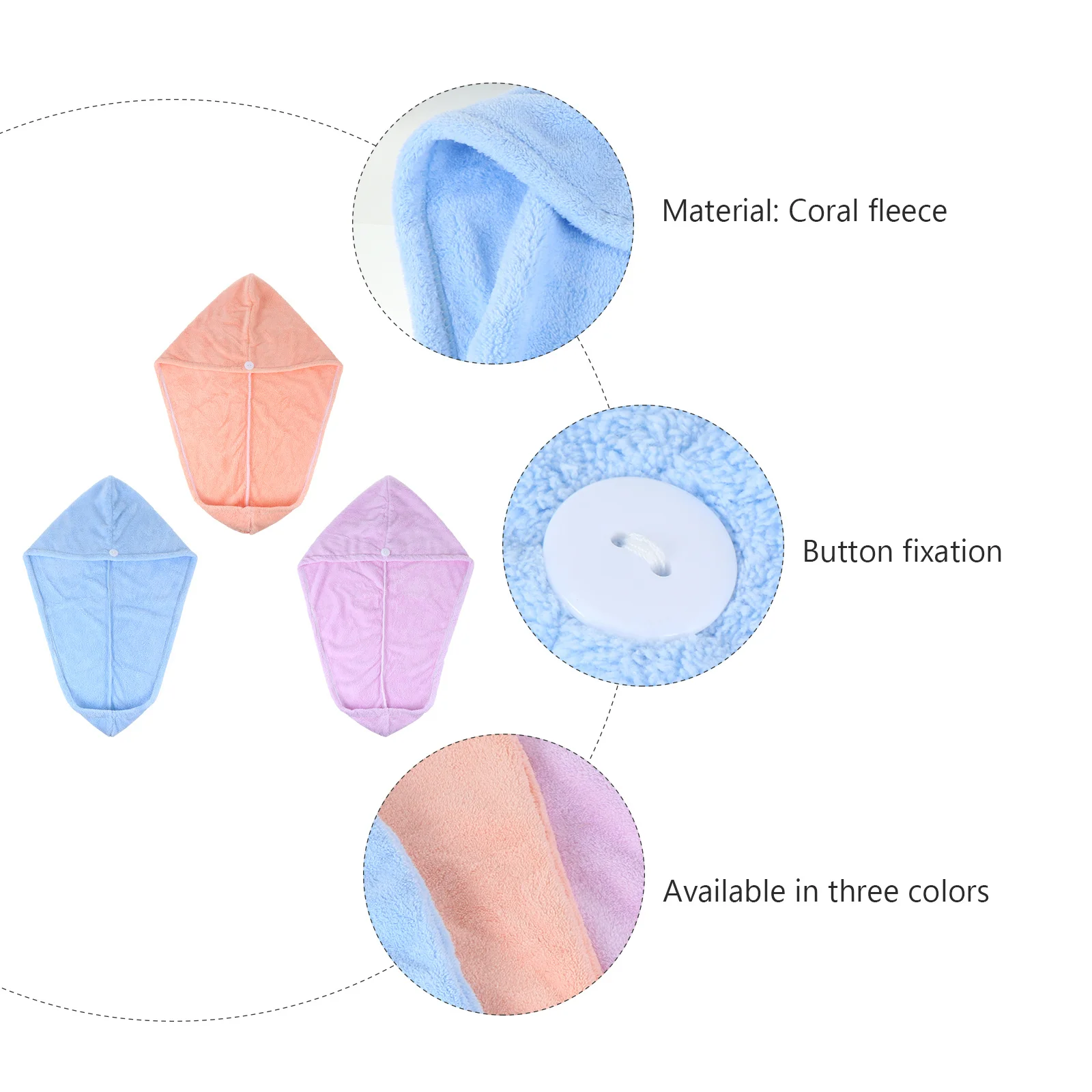 

3 шт., шапочка для сушки волос, удобная, приятная для кожи, дышащая, водопоглощающая, для дома, путешествий, для купания, принадлежности для полотенец для волос
