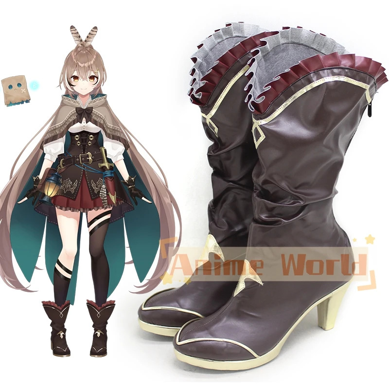 Nanashi Mumei Braune Schuhe Cosplay Stiefel Halloween Karneval Stiefel Nach Maß