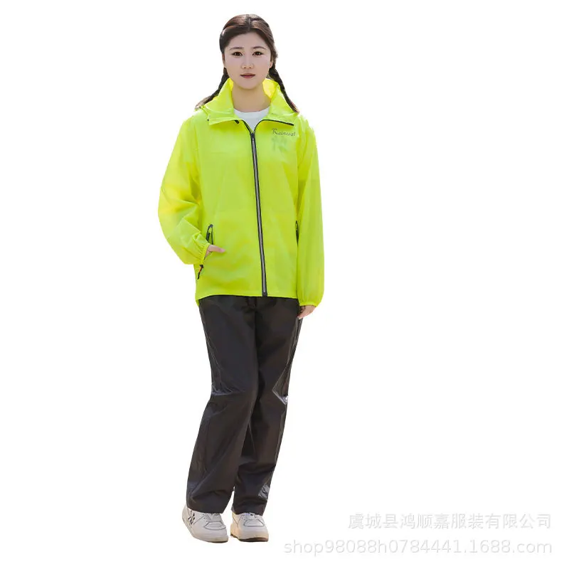 Lightweight Thin Two Piece Raincoat Pants Set Heavy Rainproof Rider Delivery Portable Outdoor Rain Suit Men Women Cycling Gear
