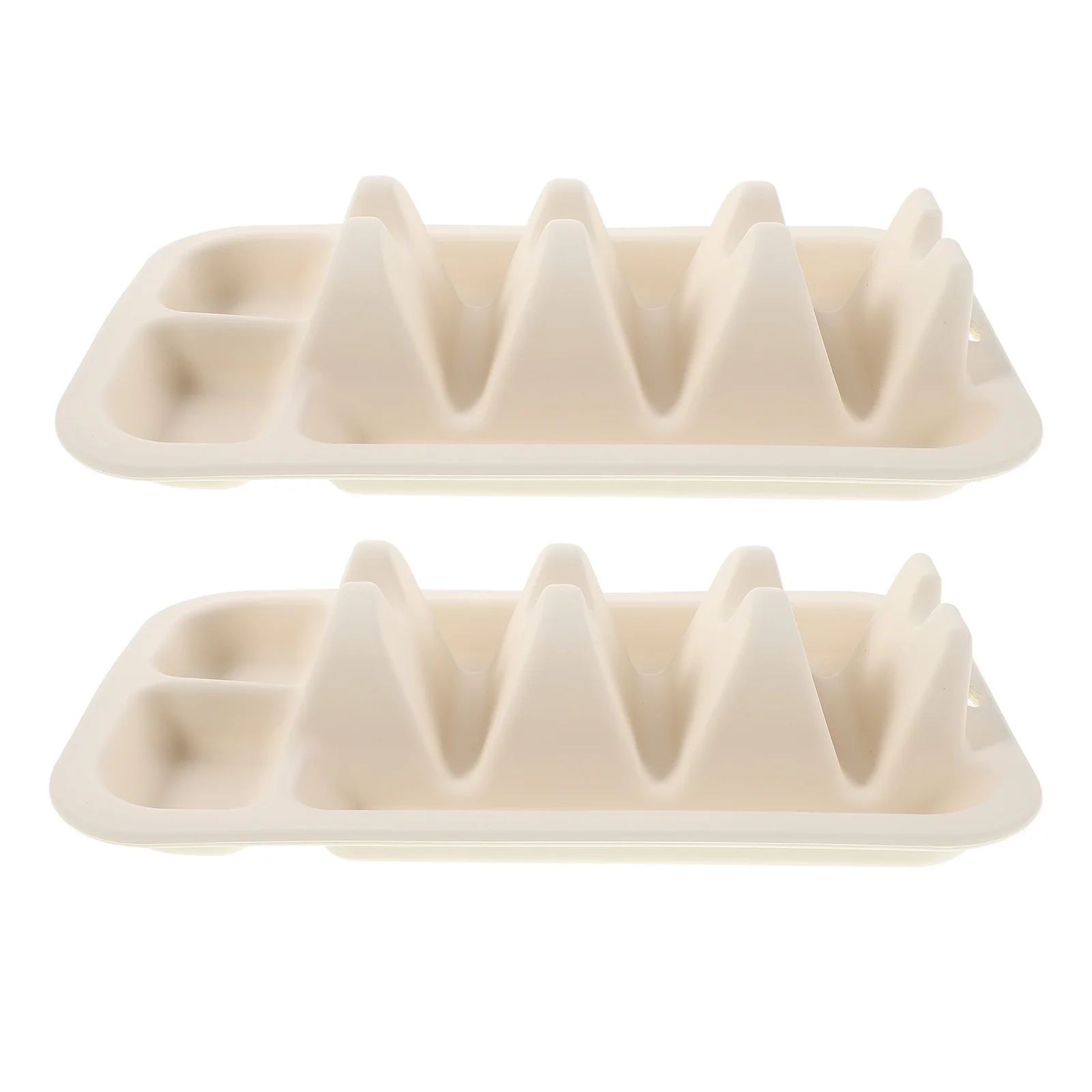 

2Pcs Silicone Taco Holder Plates Non-Slip Divided Food Tray Corn Tortilla Serving Platter for Home Restaurant Party