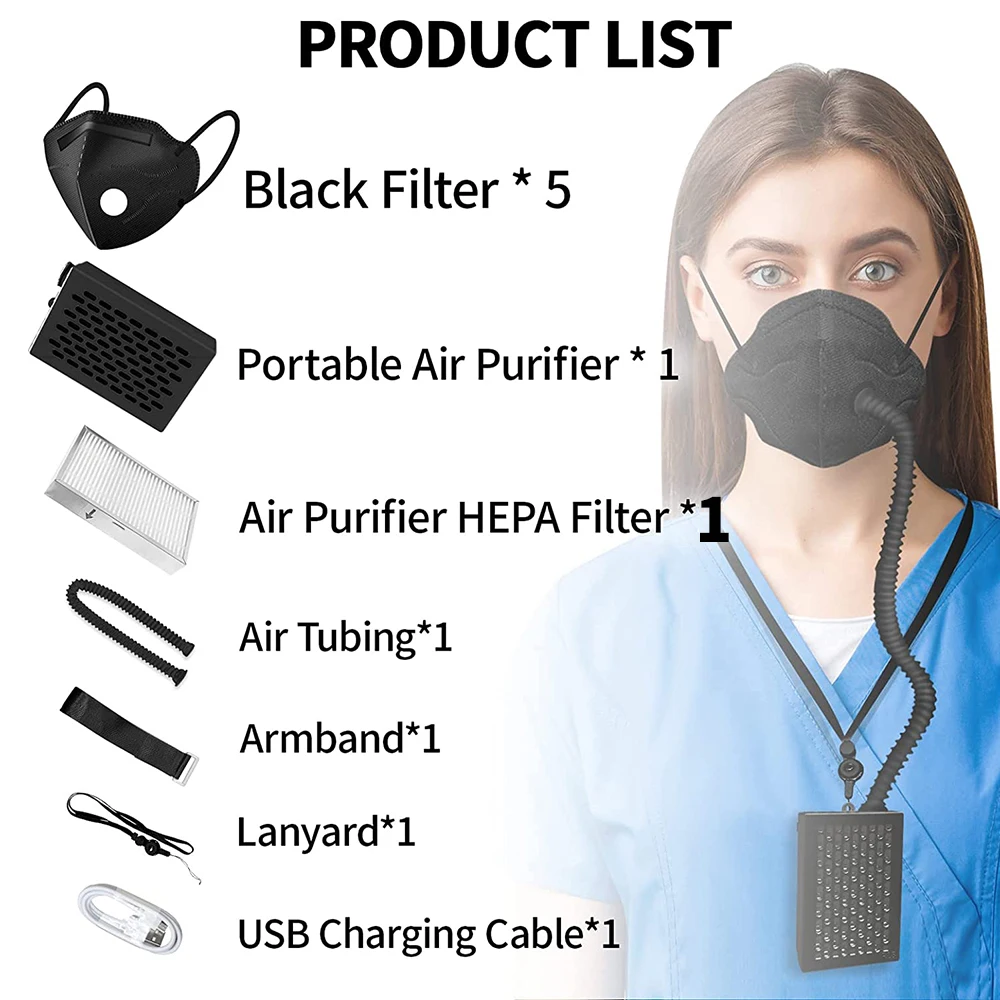 Electric KN95 Mask with Fan - Air Purifying Respirator, Replaceable Filter - Breathable for Dust, Woodworking & Construction