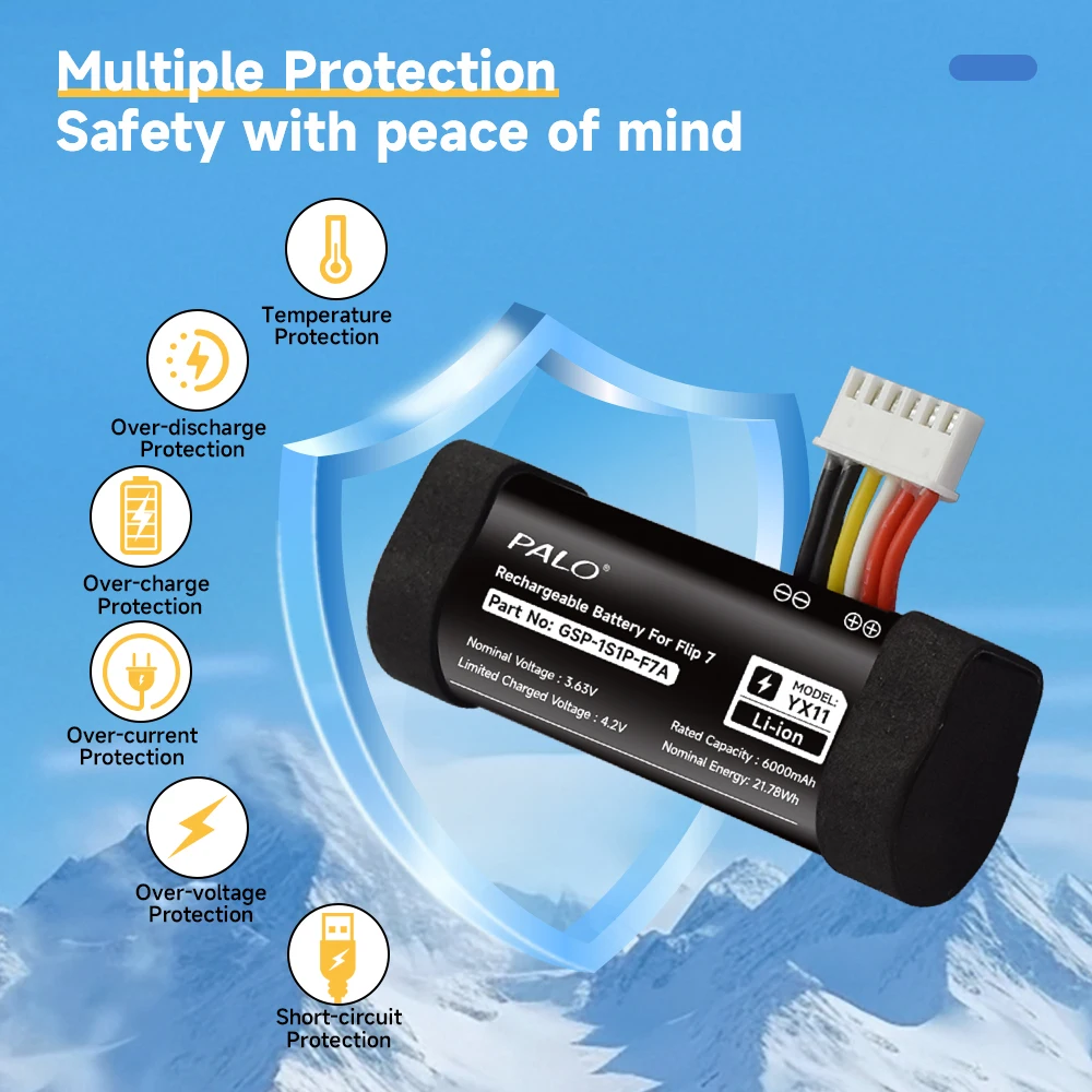 بالو الأصلي GSP 1S1P-F7A سماعة لاسلكية تعمل بالبلوتوث المتكلم بطاريات 6000mAh بطارية ليثيوم ل JBL Flip 7 Flip7 المحمولة المتكلم