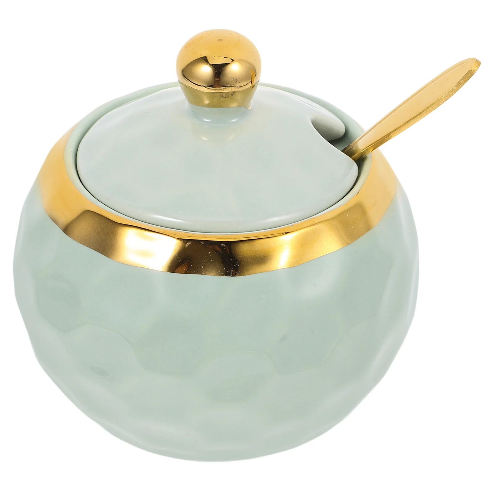 

1Set Ceramic Seasoning Jar Salt Sugar Chili Container with Lid Spoon Minimalist Kitchen Condiment Storage Pot Ceramic Sugar Jar