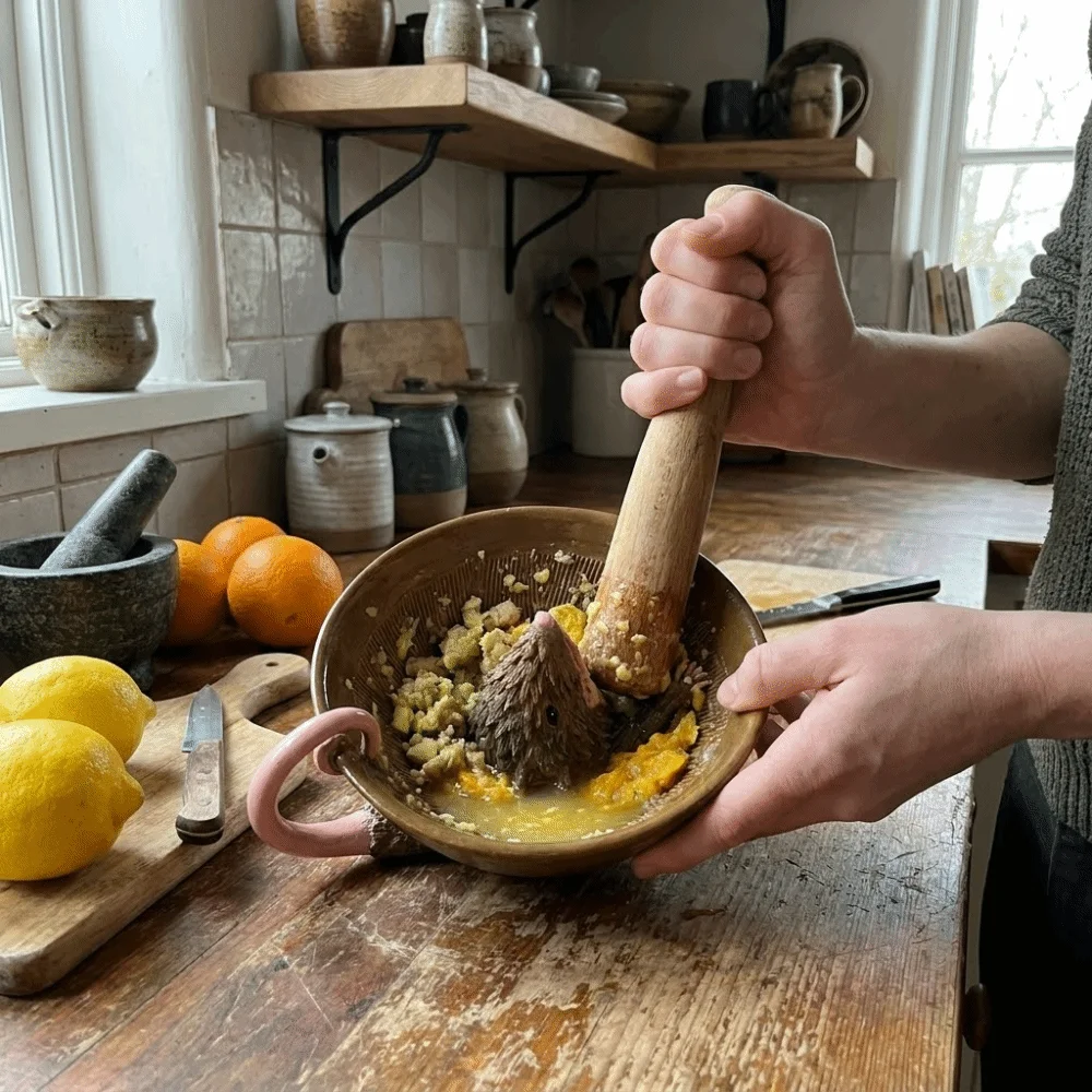 Grinder Tool Resin Mouse Shape Grinding Bowl Funny Non-Slip Manual Grinder Spices Mashing Bowl Juicing Bowl Vegetable Grinding