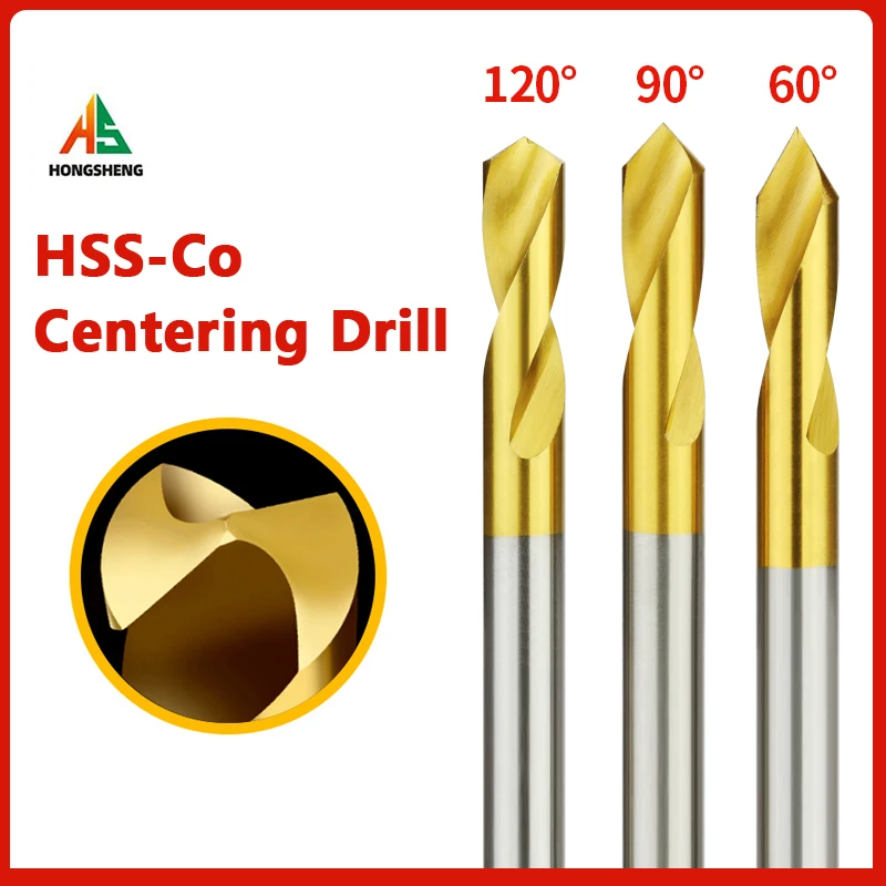 HSS-Co 60 90 120 Degree NC Spot Drill Stub Spotting Location Center Bit Prepare Guide Pilot Hole Chamfer Machine Tool