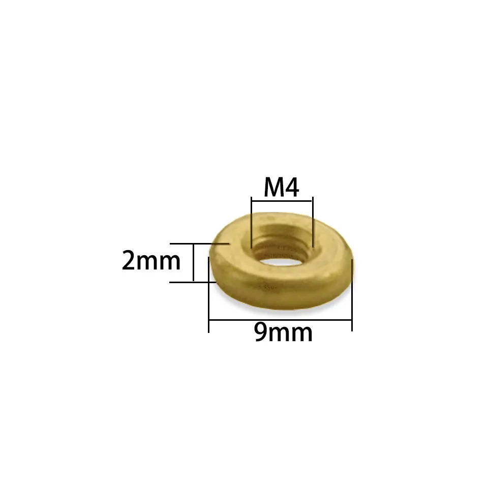 5 Stuks Zuiver Messing Moer Cirkelvormige Meson Hexagonale Vrouwelijke Pakking M4 M5 M6 M10 M12 Vaste Moer Aansluitende Verlichting Diy