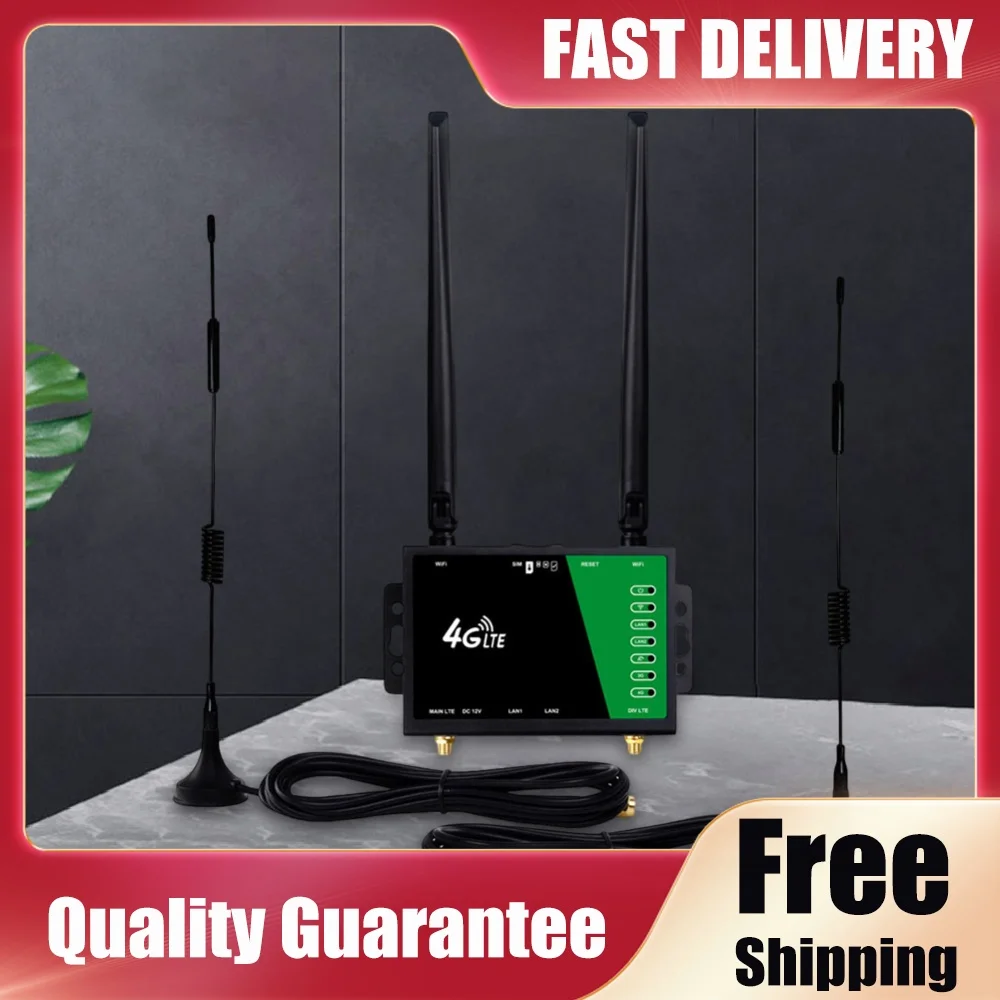 WiFi Router with SIM Card Slot 4 Antennas 4G Wireless Router 150Mbps Firewall Protection Modem Router for Home Office