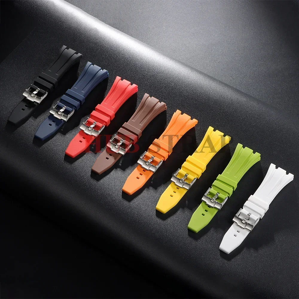 27mm 28mm 30mm Silicone Watch Band for AP Royal Oak Series Rubber Watch Straps Men's Black White Orange Red Bracelet Accessories