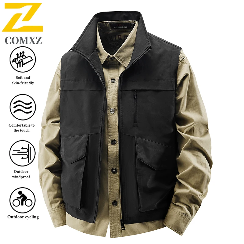 سترة تكتيكية للرجال على الطراز الأمريكي صيفية متعددة الجيوب مقاومة للماء ومضادة للرياح للتصوير في الهواء الطلق وصيد الأسماك وخفيفة الوزن #4