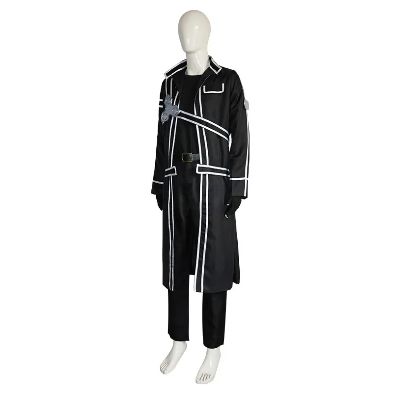 Anime Sword Art Online Kirito Kazuto Kirigaya Cosplay Costume Short Wig Kirito Jacket Shirt Pants Glove Neutral Uniforms Suit