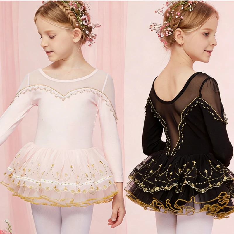 maillot-de-ballet-para-ninas-ropa-de-danza-con-manga-larga-y-falda-de-tul-para-actuaciones-de-bailarina-disfraz-de-danza-escenica-para-ninas-de-3-a-8-anos