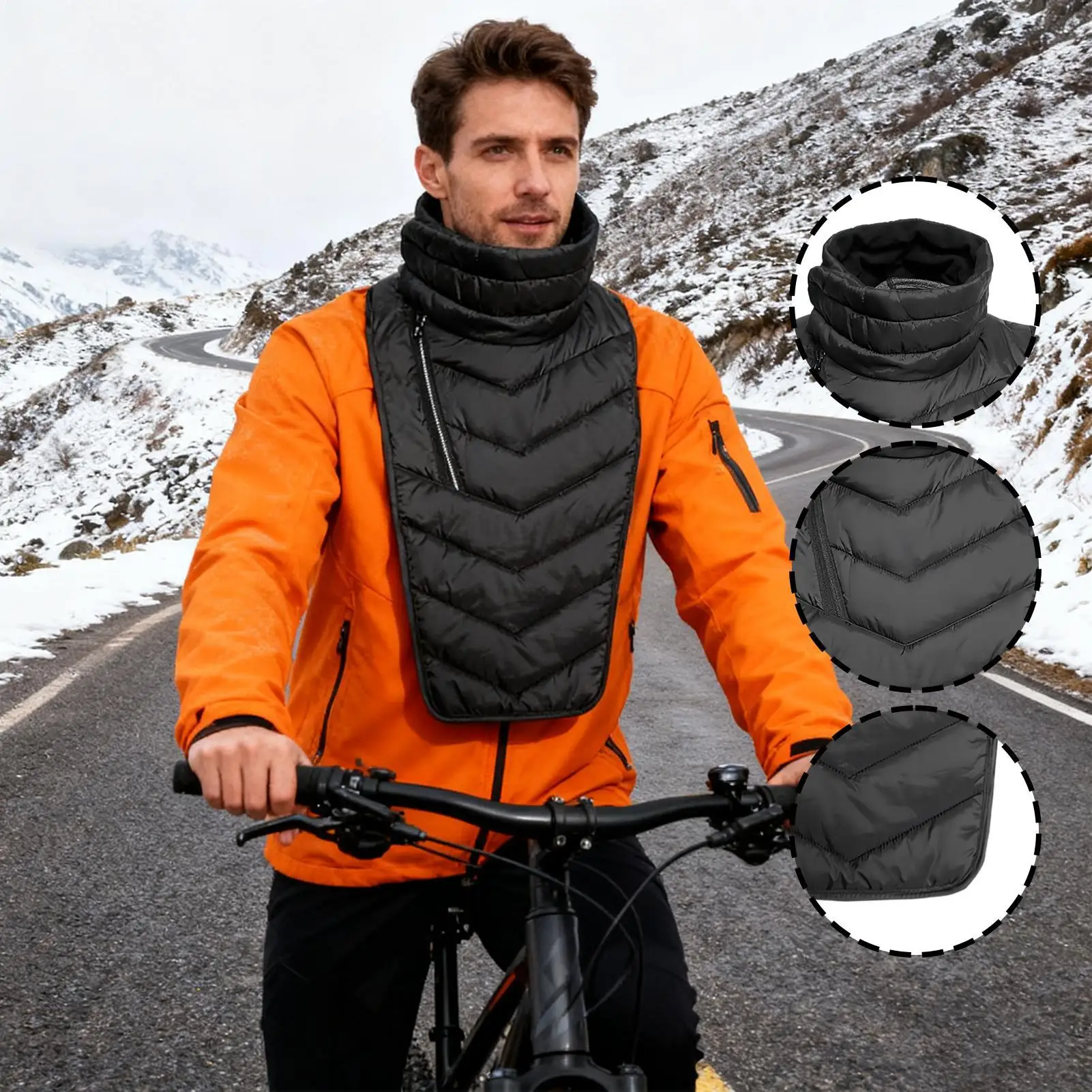 Motorcycle Neck Warmer Cold Weather Winter Warm Thermal Cover Fleece-lined Neck Guard for Winter Cycling and Sports