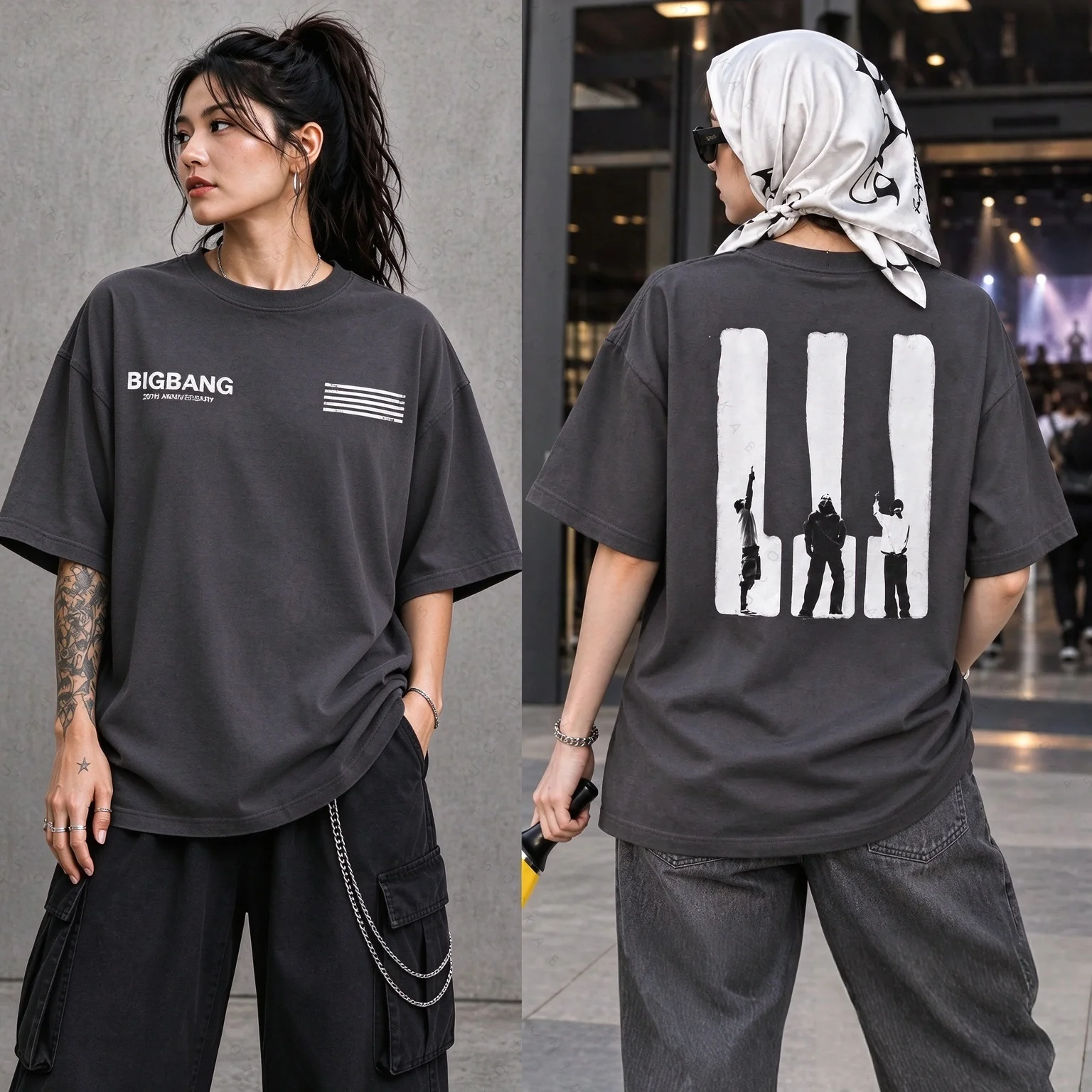 2026 BIGBANG 20th Kpop Concert Fan Apparel Jersey Kpop T-Shirts Printed Loose Y2k Streetwear Couple Motorcycle T-Shirt Fan Gift