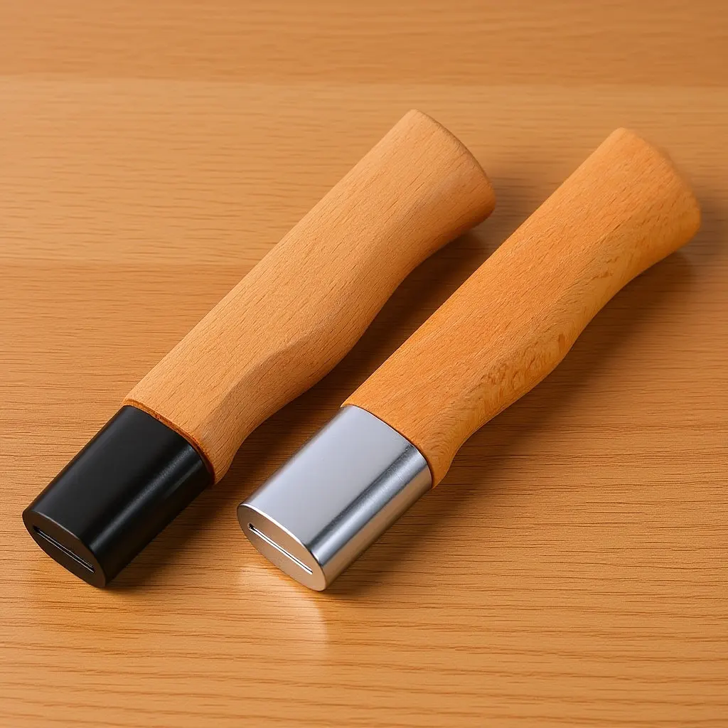 2Pcs Kitchen Cutter Handle Wooden Replacement Grip Ergonomic Non-Skid Cutter Handle Parts for Utility Knives Cooking