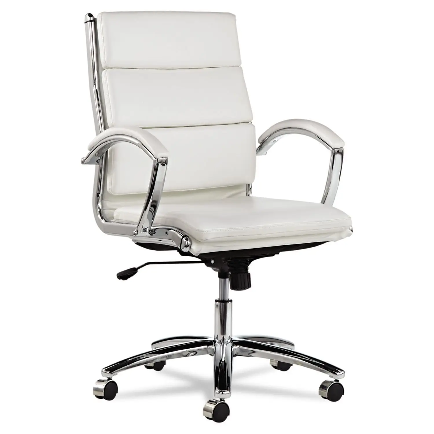Mid-Back Swivel Office Chair, Faux Leather, Chrome Frame, Customized