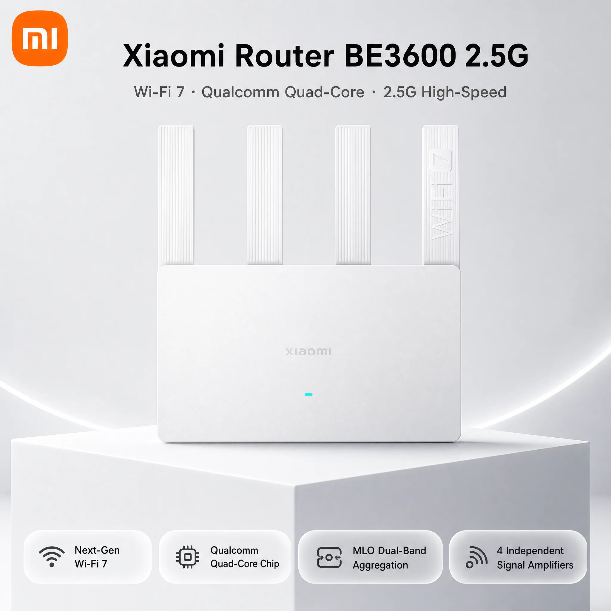 Xiaomi Router BE3600 2.5G Version WiFi7 3600Mbps MLO 4 Signal Amplifier Support Mesh Networking Wireless Internet Router