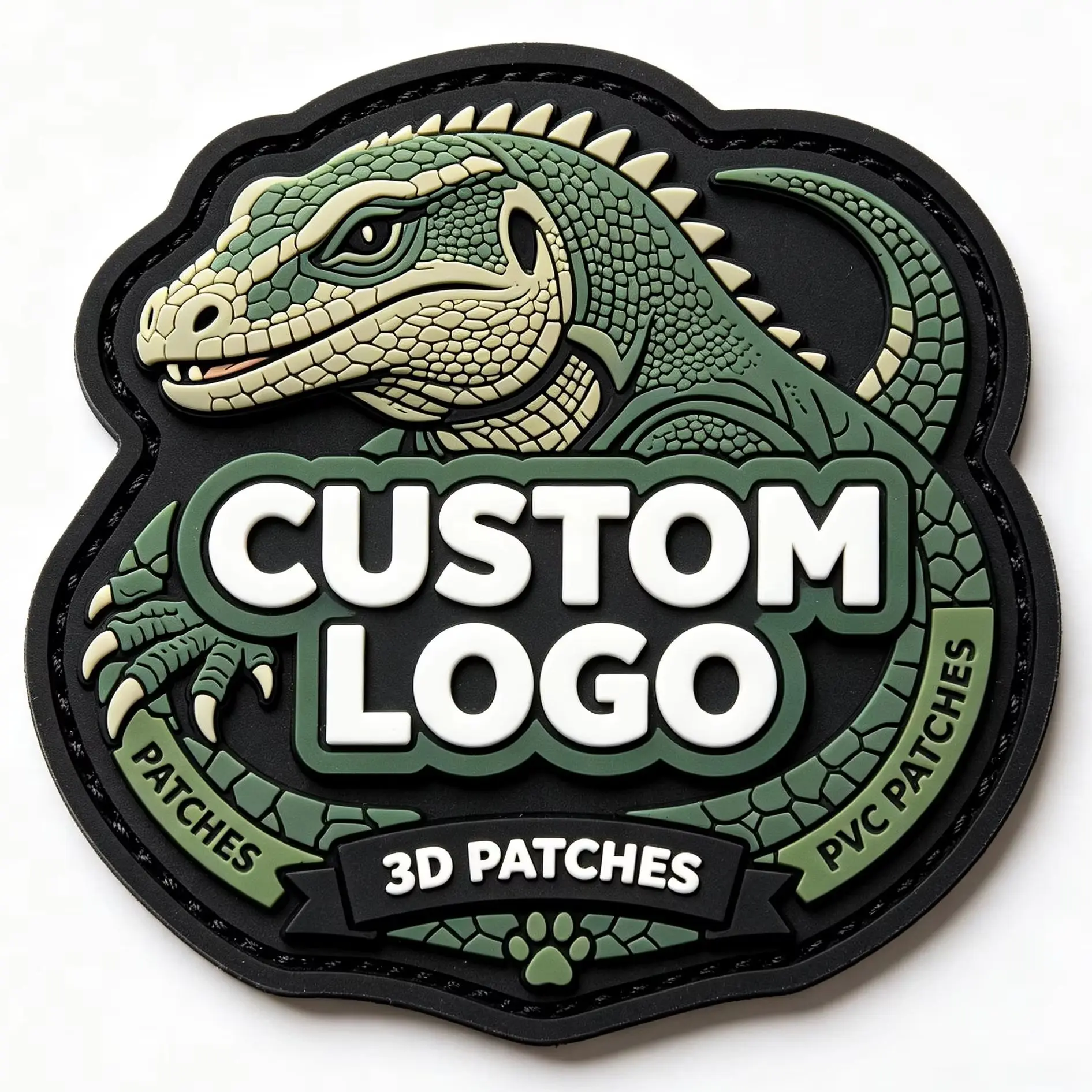 Custom 3D Embossed Silicone Sticker with Detachable Hook Loop Rubber Applique for DIY Ornament Compatible with Hats Windbreakers