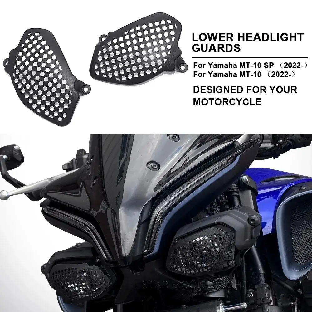 

Motorcycle Lower Headlight Guard For Yamaha MT-10 SP MT10 MT 10 2022 Fog Auxiliary Position Turn Light Grille Protection Cover