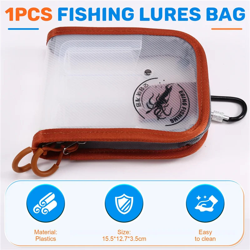 

Y49A-Рыболовная приманка, прозрачный джиг-крючок, чехол для хранения, водонепроницаемая сумка для рыболовных снастей, темно-красный