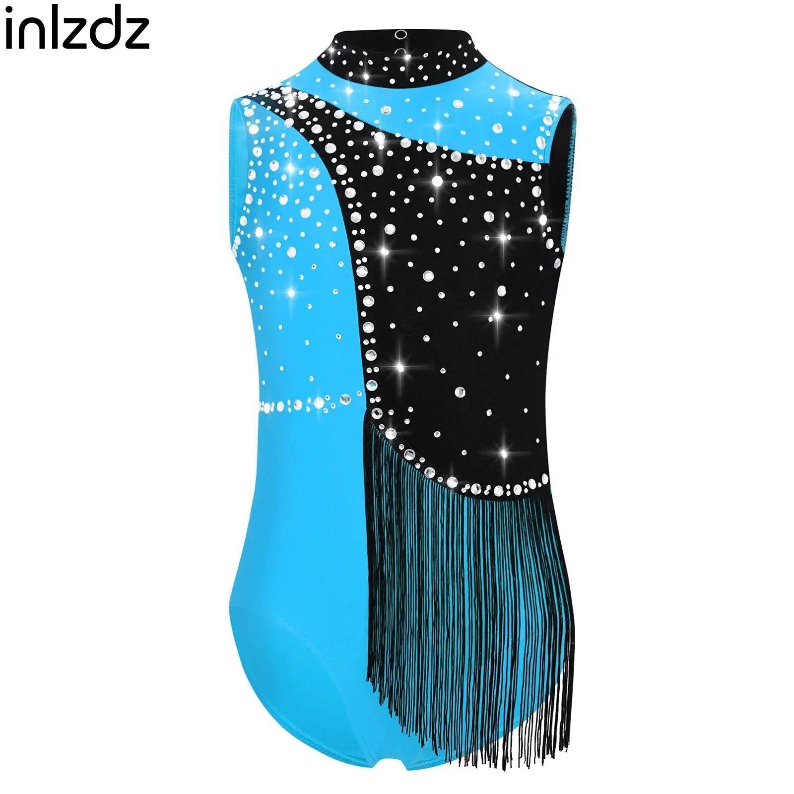 

Teens Girls Glittery Ballet Dance Leotards Gymnastics Leotards Figure Skating Jazz Dance Costumes Rhinestones Tassels Bodysuits