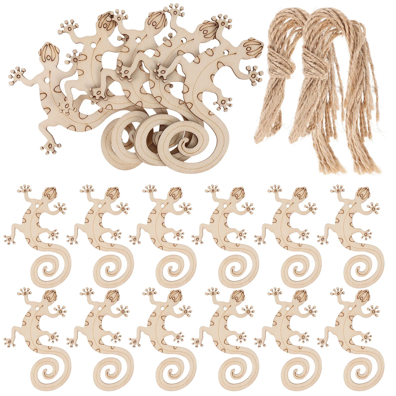 

50 set 50 Sets Lizard Wood Chips DIY Craft Projects Unfinished Slices Kids Painting Toys Blank Decor Graffiti Supplies