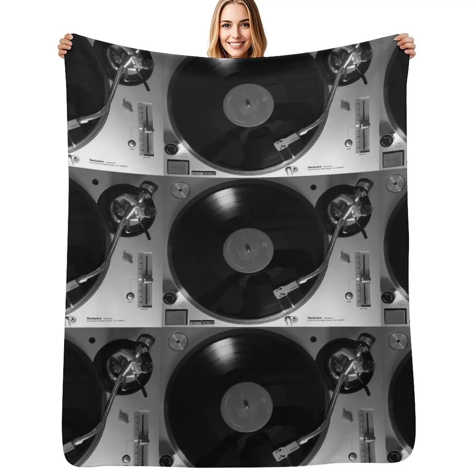 Плед Technics SL-1200GR, мягкий теплый плед, подарок для дедушки и бабушки