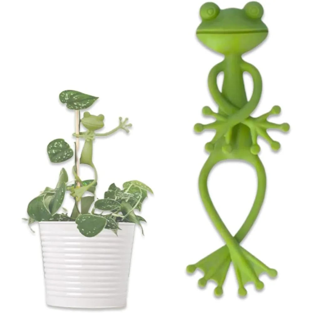 

1/2/4PCS Universal Frog Plant Stand Green Garden Trellis Frog Plant Supports Supporting Plant Frog Flower Pot Hugger