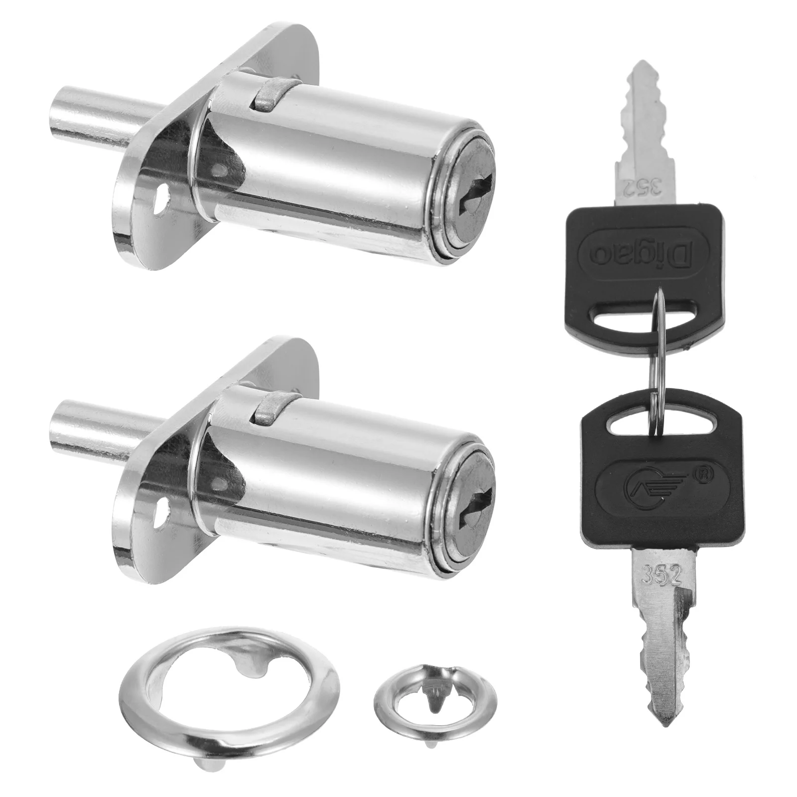 2 قطعة سبائك الزنك قفل خزانة لخزانة ملابس بأدراج الأثاث خزانة دفع المكبس اسطوانة ل انزلاق الباب عرض الأمن المعادن #3