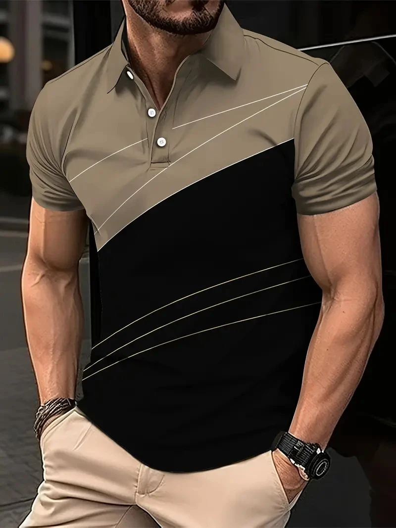 Fashion 3d Print Men\'s Polo Shirt Summer Print Short Sleeve Golf Wear Casual Buttons Pullover T-Shirts Male Business Clothing
