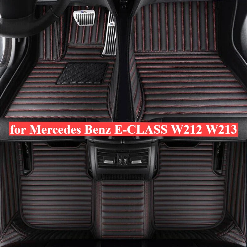 Custom Car Floor Mats for Mercedes Benz E-CLASS W212 W213 2009-2024 E200-E500 Interior Coche Accessories Auto leather Carpet