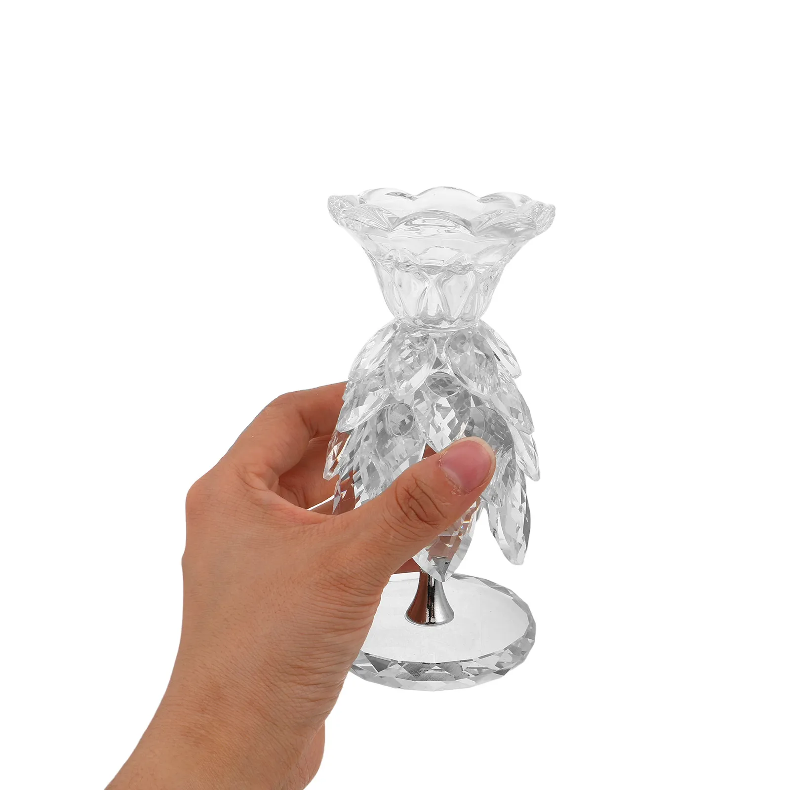 Clear Crystal Holder Vintage Style Tea Light Stand Stable Base Decorative Votive Holder for Table Centerpiece Mantel