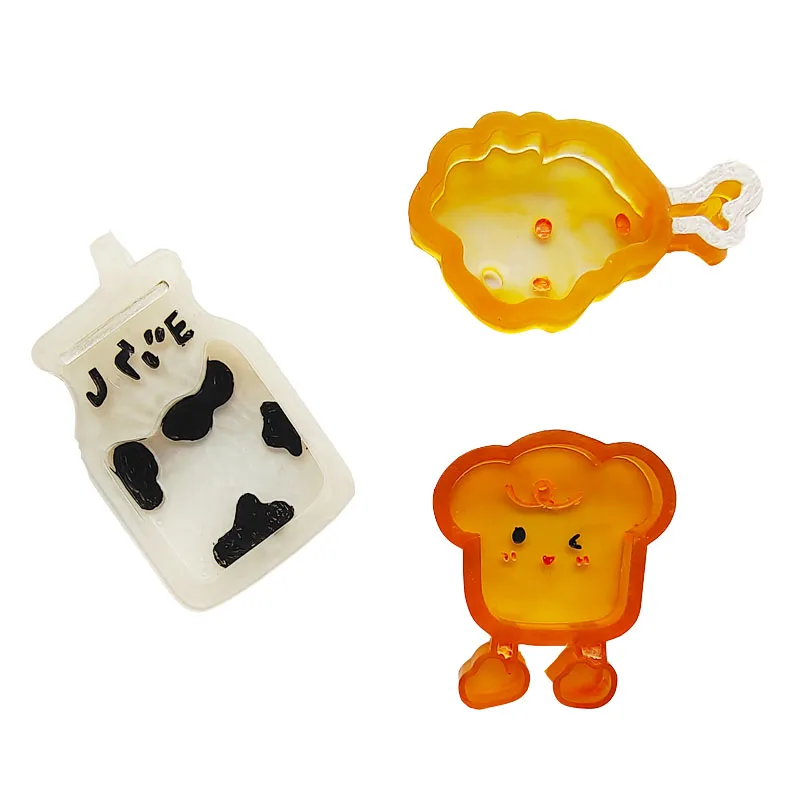 DIY Epoxy Resin Mold Silicone Bread Milk Chichen Leg Shaker Mold Jewelry Molds Jewelry Accessories