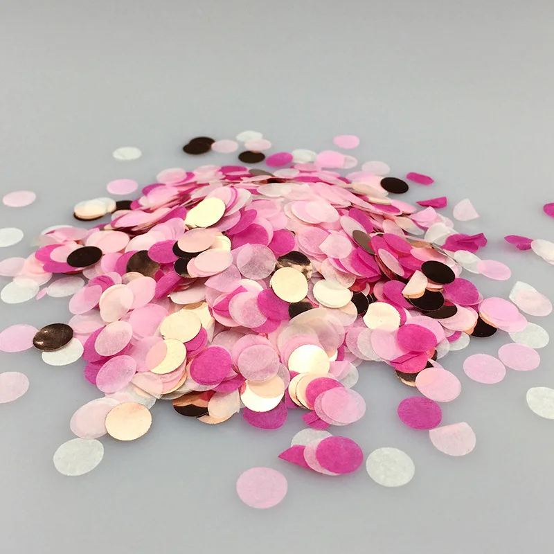 10g/bag Round Confetti Mix Color Paper Pink Dots Filling Clear Balloons For Wedding Decoration DIY Christmas Party Supplies