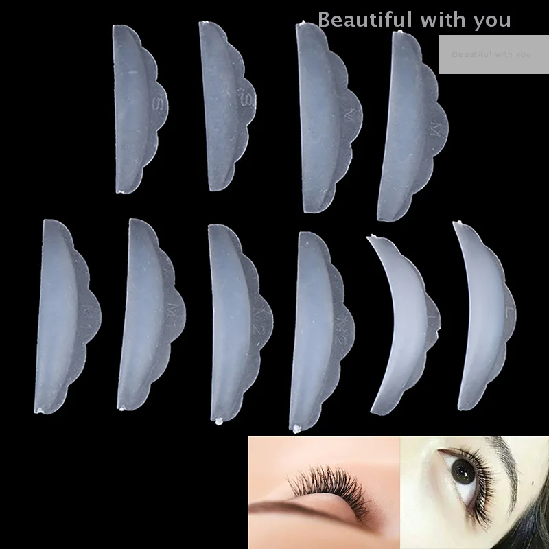 

New5Pairs Silicone Eyelash Perming Pad Lashes Rods Shield Lifting 3D Eyelash Curler