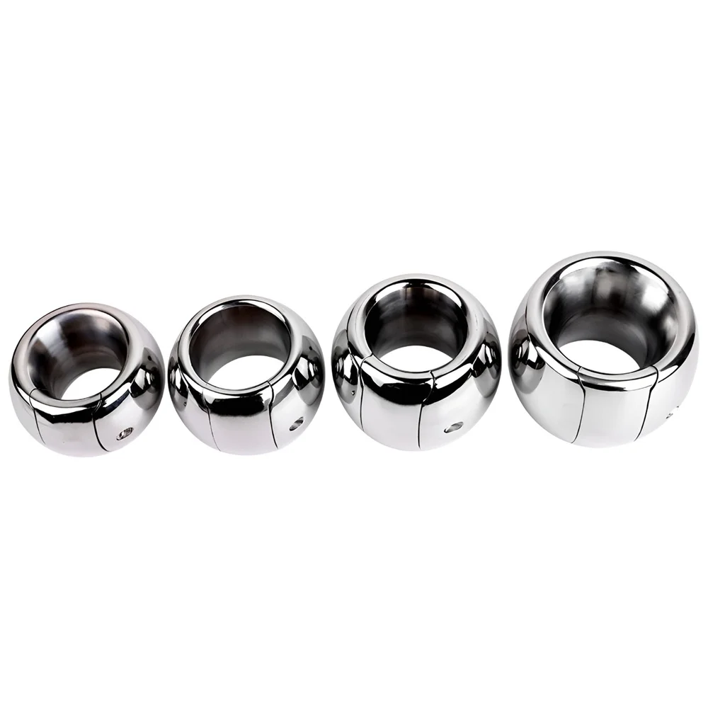 ANOSX Semen Lock Rings Stainless Steel Testicle Drop Rings Heavy Metal Scrotum Stretcher Drop Ring Weight Hanging BDSM Cockring - view 3