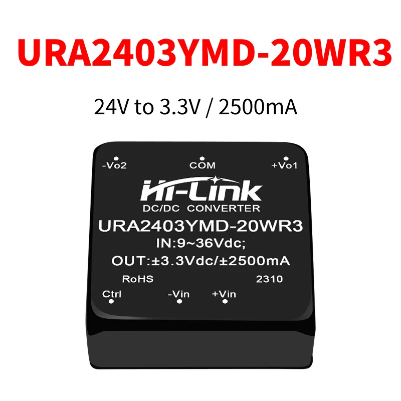 Hilink شحن مجاني URA2403YMD-20WR3 URA2405YMD-20WR3 الناتج 20 واط DC-DC وحدة الطاقة المستقرة المعزولة