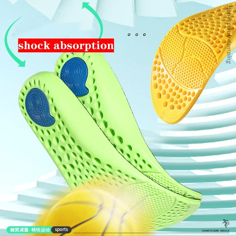 Sports Insoles Sweat-absorbing Odor-proof Breathable Super Soft Thickened Shock-absorbing Latex Air Cushion