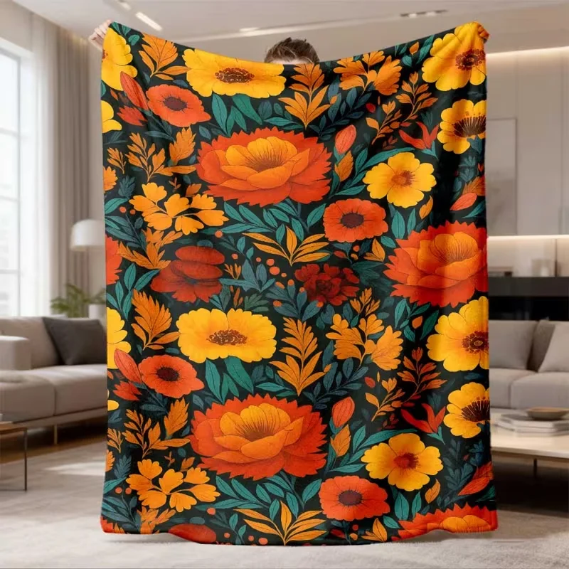 Cherry Blossom Blanket Pink Sakura Branch Print Soft Cozy Blanket Floral Aesthetic Home Decor All Season Blanket