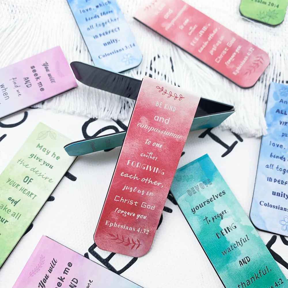 5pcs Small Fresh Bible Verse Magnetic Bookmarks Reading Pages Books Annotated School Stationary Supplies DIY Aesthetic Bookmarks