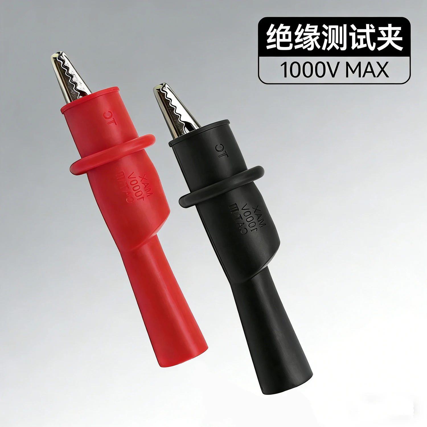 2 Stück Krokodilklemmen Testclip-Set Rot-Schwarz Kabelspitzen 10A 1000V Multimeter-Prüfspitzen für AC/DC-Strommessung