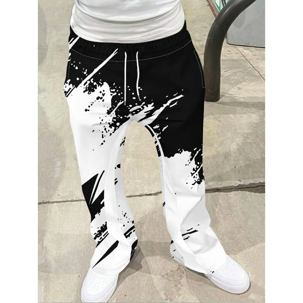 

Мужские модные повседневные спортивные штаны в стиле хип-хоп с яркими пламенными элементами в сочетании с «RICH SOON» Привлекательные для уличной одежды
