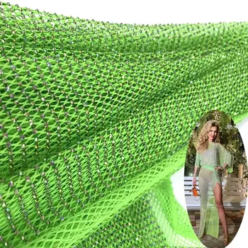 2025款奢華非洲雪紡蕾絲布料,高品質鏤空花卉刺繡,鑲嵌水鑽,適用於婚禮派對禮服布料 10 最佳銷售 水晶織物 - №7