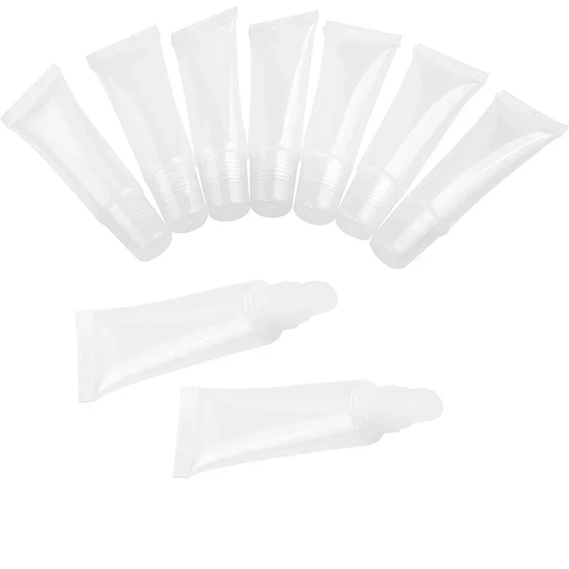 10PCS 5ml-15ml Empty Plastic Lip Gloss Tubes Bottle Mini Squeeze Sample Bottle Refillable Lip Gloss and Lip Glaze DIY Container