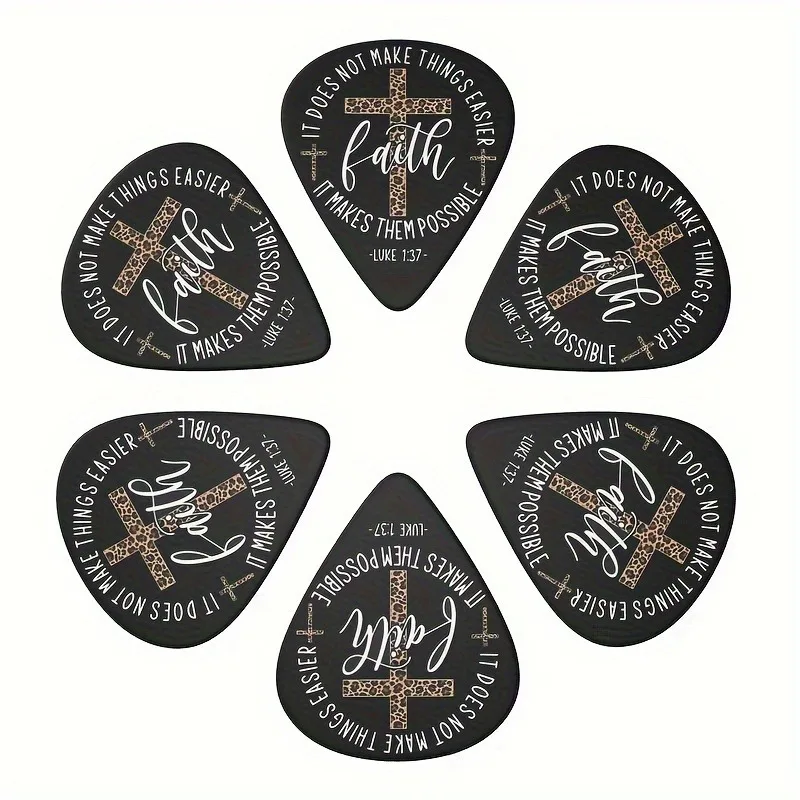 6 Pcs Original Sound Guitar Picks, Double-Sided Printed Ukulele Guitar Finger Shrapnel, Keychain Holster, Gift For Music Lovers