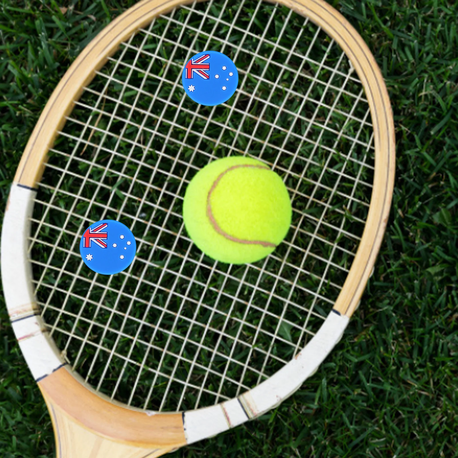

6pcs Tennis Racket Shock Absorber Silicone Vibration Dampener National Flag Design Tennis Accessories Premium Stretchy
