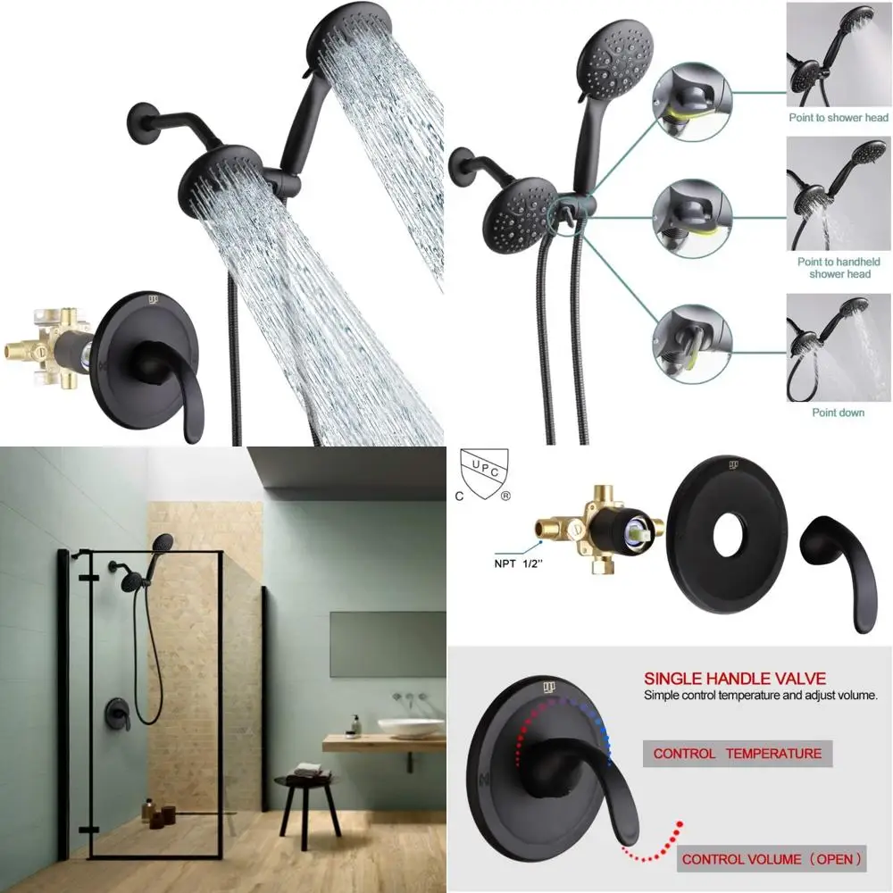 

Dual-Function High Pressure Shower System with 35 Settings, 2-in-1 Bathroom Shower Faucet Set