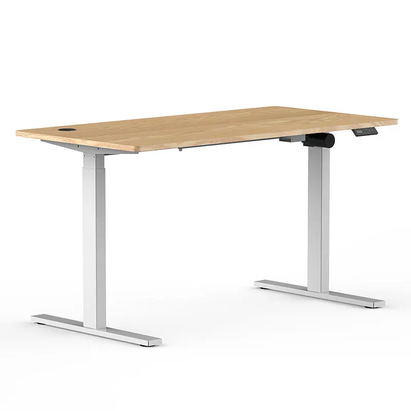 

White Electric Sit Stand Desk Frame Workstation Single Motor Ergonomic Standing Height Adjustable Base Computer Desk Frame