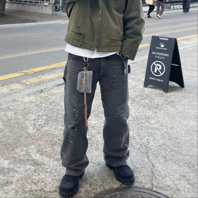 

Loose Casual Men's Long Pants Straight Leg Cotton Trousers Street Sle Youth Faion Breathable Comfortable Summer Pants