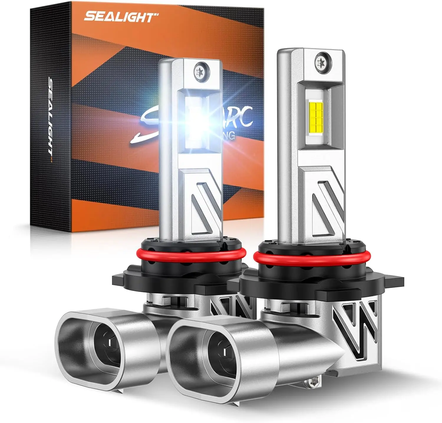 

9012 светодиодных ламп для фар, 44,000 лм, 800% яркости, холодный белый цвет 6500 К, реальный размер 1:1, для автомобилей Powersports ATV/UTV, упаковка из 2 шт.